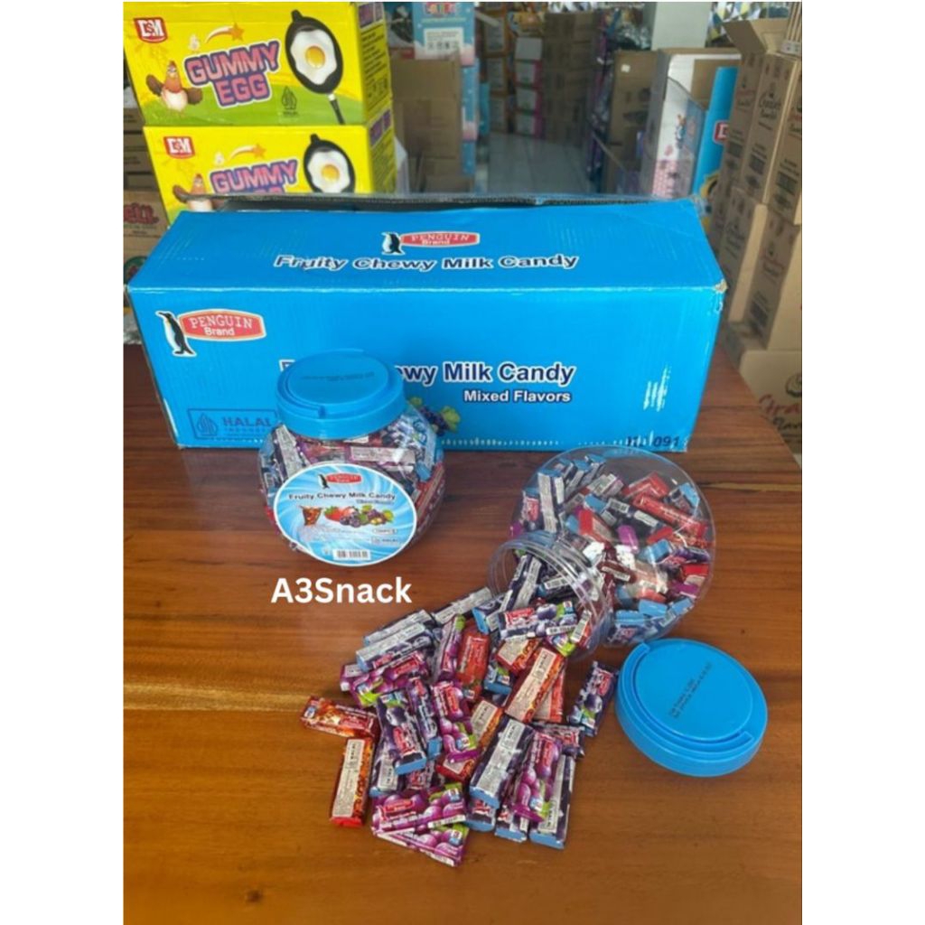 

permen Fruity chewy milk candy rasa buah 1 box isi 100 pck