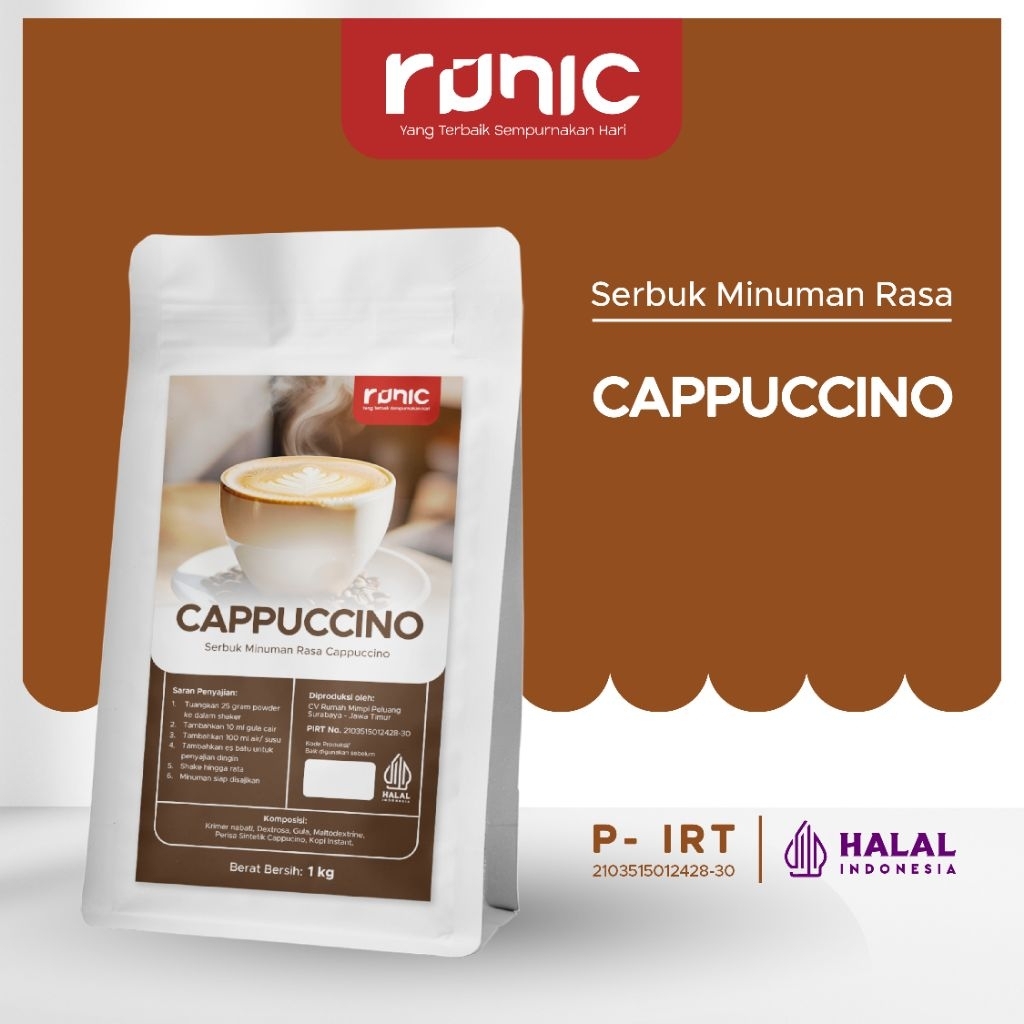 

CAPPUCINO Bubuk Minuman RUNIC 1kg - Powder Drink I Rasa Premium