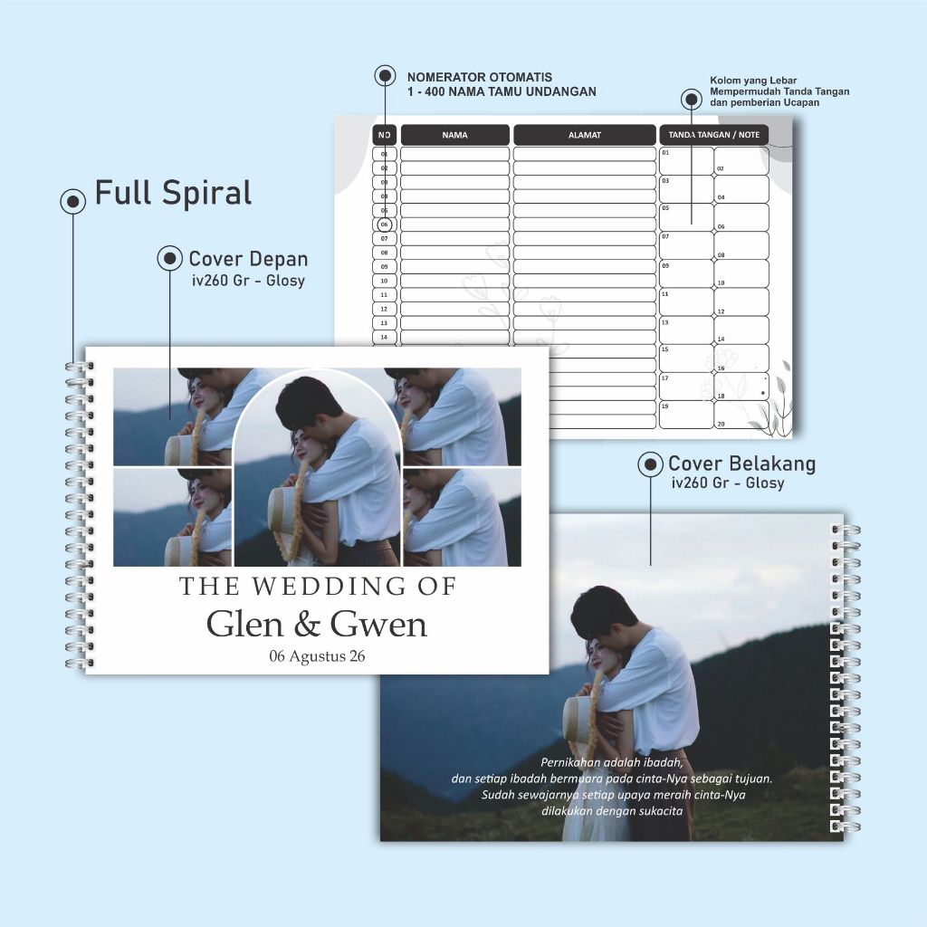 

Paket Buku Tamu + custom isi Sesuai Keinginan