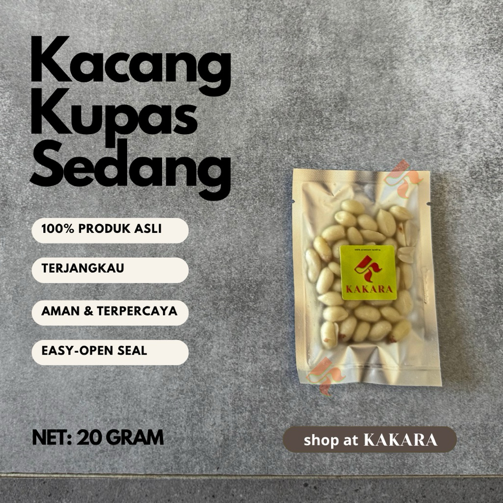 

KAKARA - Kacang Tanah Impor Kupas 4151 Sedang 20 gram bumbu dapur bumbu masak kemasan kecil