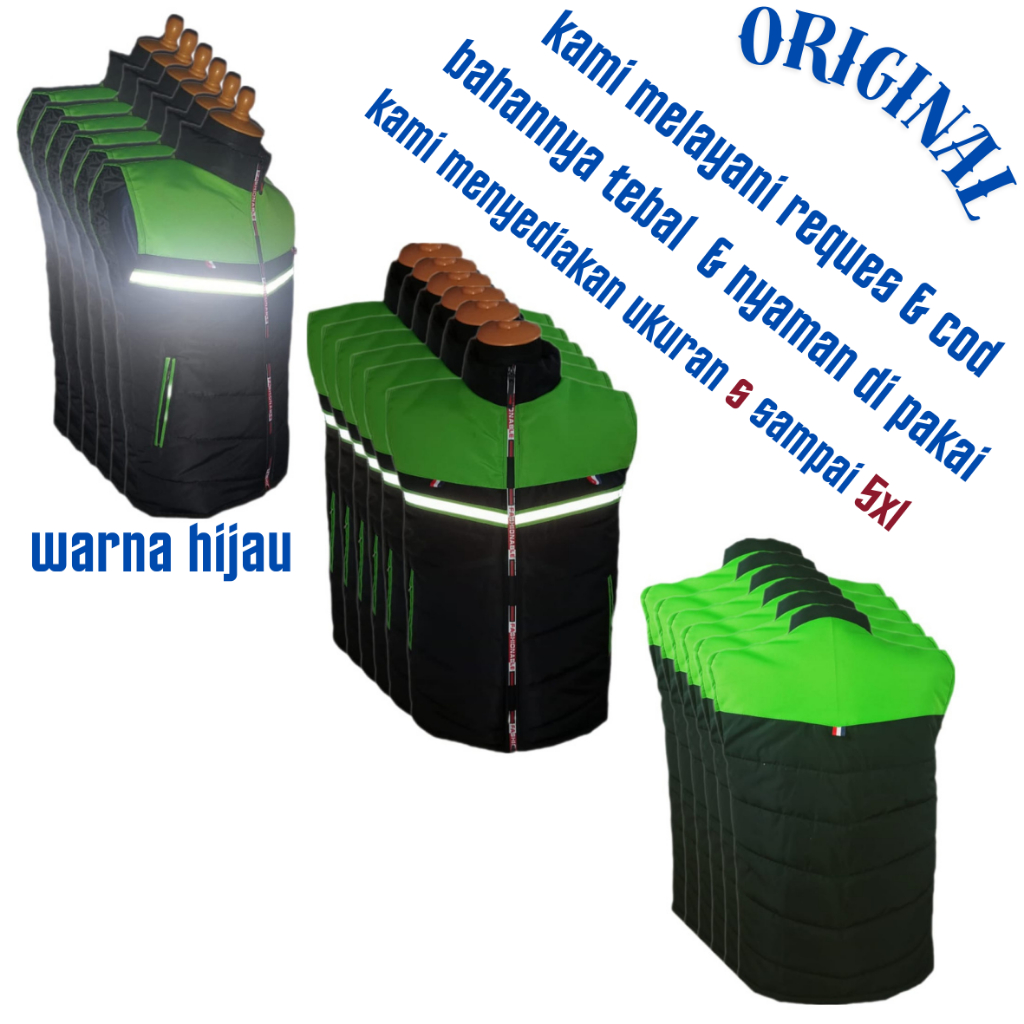 Ready Stok  Rompi Motor Anti Angin Polos Jaket Rompi Driver Polos