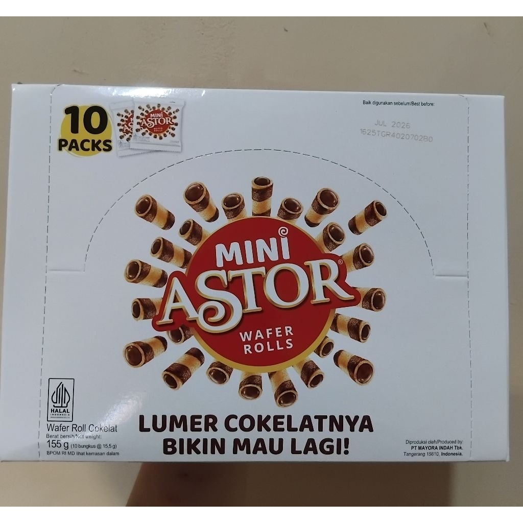 

Mini Astor Wafer Rolls Chocolate (isi 10)