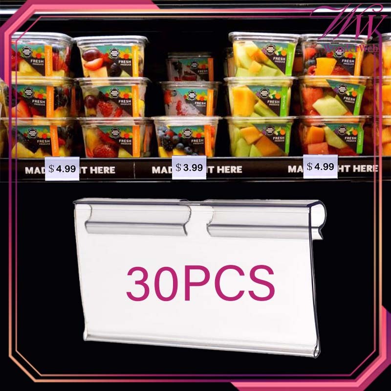 

30pcs/Set Mika Label Harga Transparan Label Harga Mika 60x42mm Price Tag Label Harga Minimarket Price Tag Holder