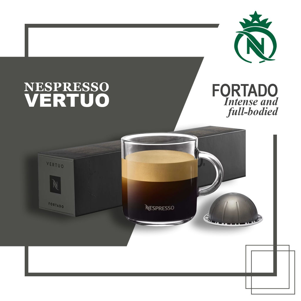 

Capsule Nespresso Vertuo Fortado Pack - Kopi Kapsul Grand Lungo 150ml Dark Roast Coffee