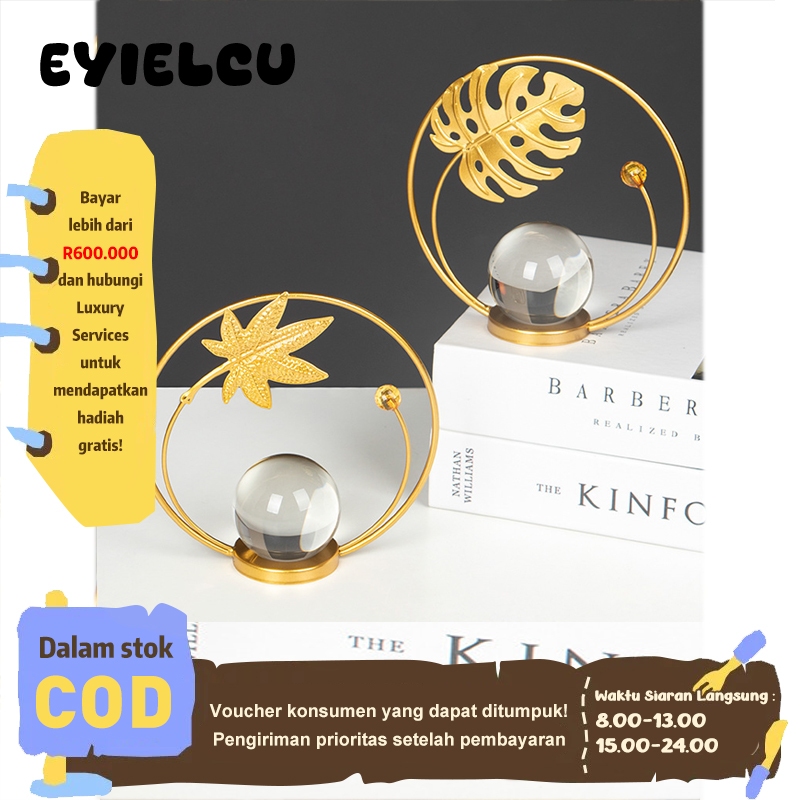 {PENGIRIMAN 24 JAM} EyrePendatang Baru Kura-kura logam kreatif punggung kura-kura daun bola kristal