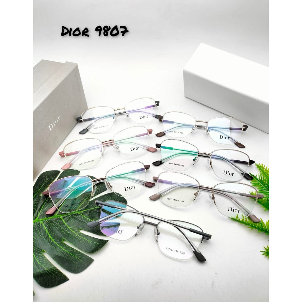 Kacamata setengah bingkai model cat eye free (minus&cylinder)