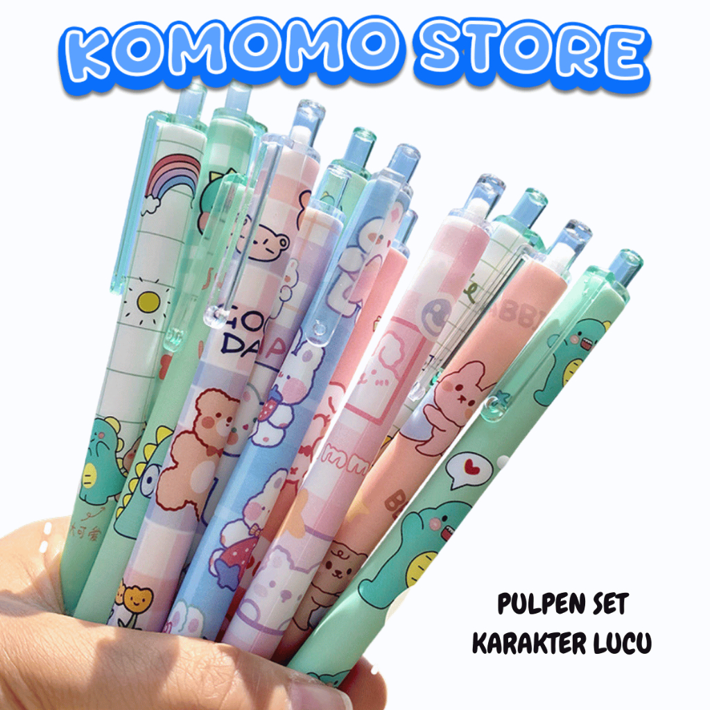 

KMM PULPEN SET KARAKTER LUCU PULPEN MEKANIK ISI 6PCS BOLPOIN GEL