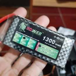 Battery Batere Baterai Lipo 2S 1300mAh 7.4V JST for RC Pesawat Drone konektor JST T dean Plug