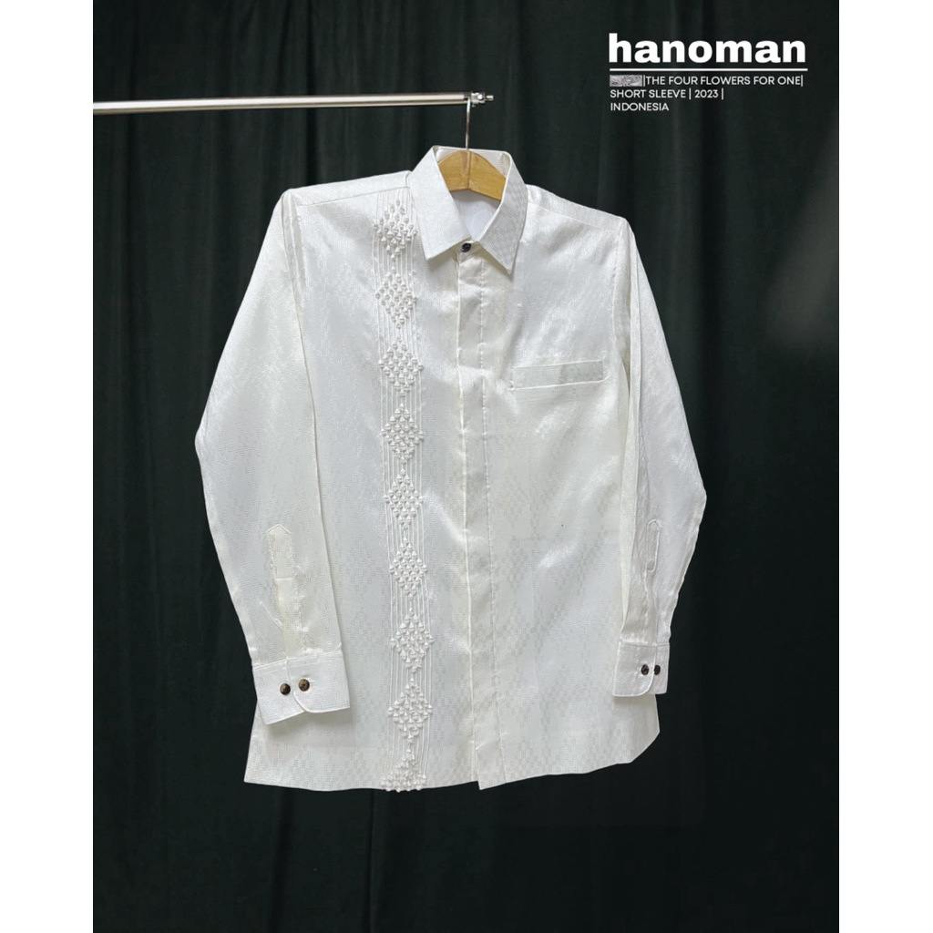 Hanomn tenun - Garsha Kemeja Songket  Bulu Lengan Panjang / Atasan Batik Pria