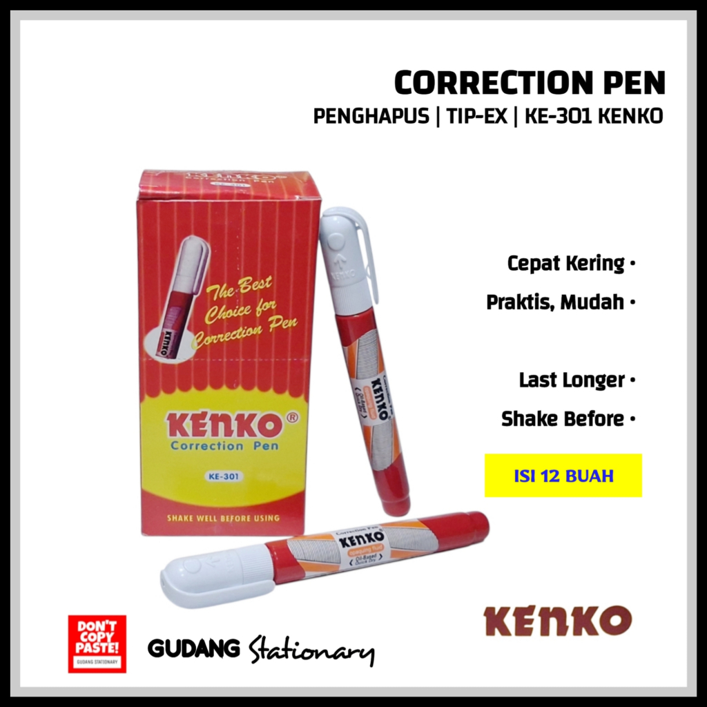

Correction Pen | Penghapus Tip-Ex KE-301 KENKO [ isi 12 piece ]