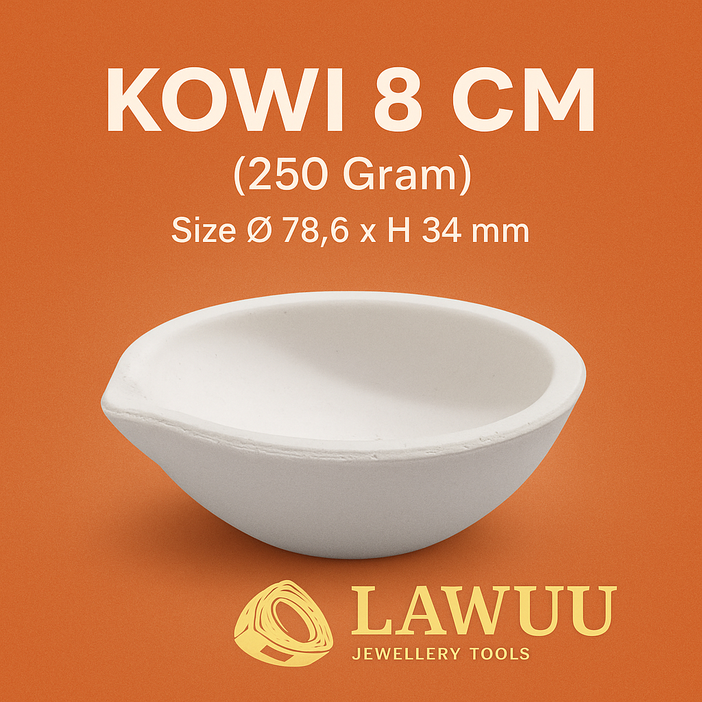 Kowi Keramik 8 cm Wadah Peleburan Emas | Mangkok Crucible Tahan Panas 250gr
