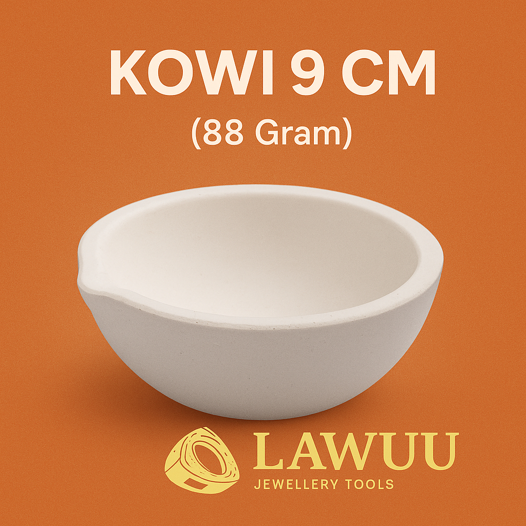 Kowi Keramik 9 cm – Mangkok Peleburan Emas 500gr | Wadah Leleh Logam Tahan Panas