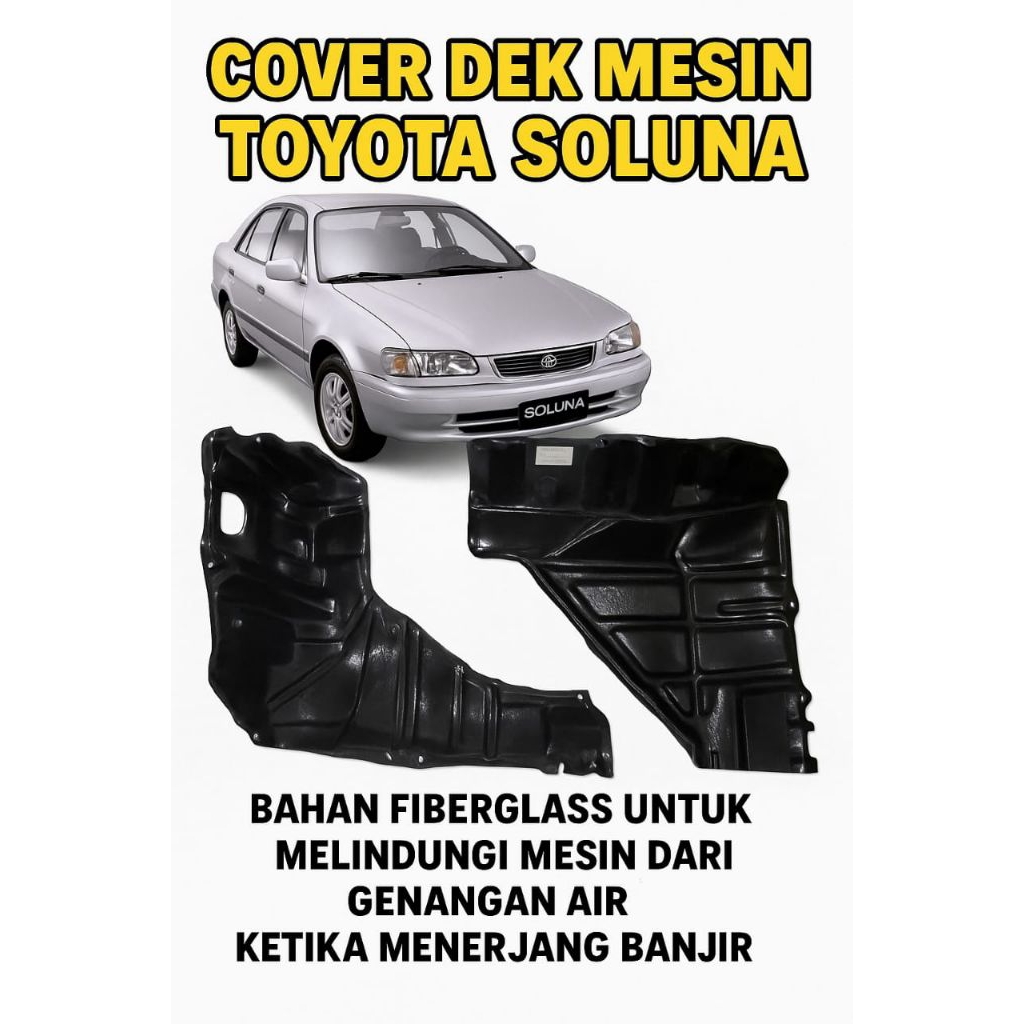 cover mesin bawah  Toyota soluna custome  bahan fiber
