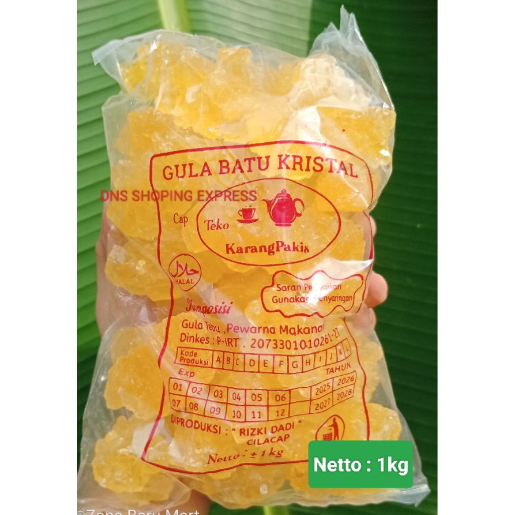 

Gula Batu Kristal Kuning Potongan Besar Asli Murni manis Segar alami – Cap Teko / 1kg