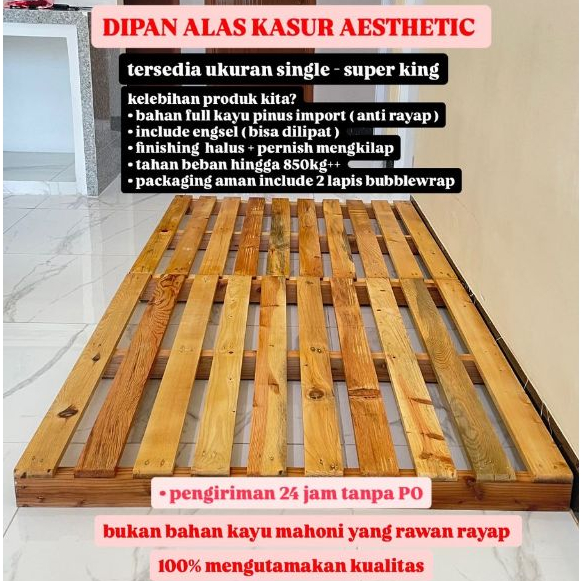 Dipan Tempat Tidur Alas Kasur Minimalis Kayu Jati Belanda Asthetic Single Queen King Ukuran 80x200 9