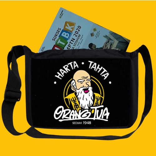 Tas Selempang Pria Gambar Orang Tua