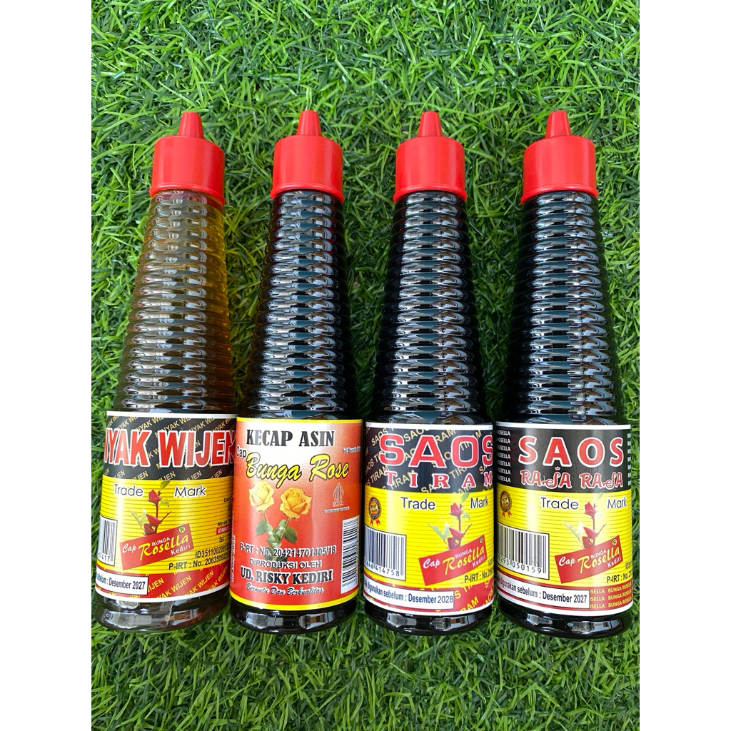 

Paket Hemat Isi 4 (Minyak Wijen,Kecap Asin,Saos Tiram,Raja Rasa) 150ML HALAL