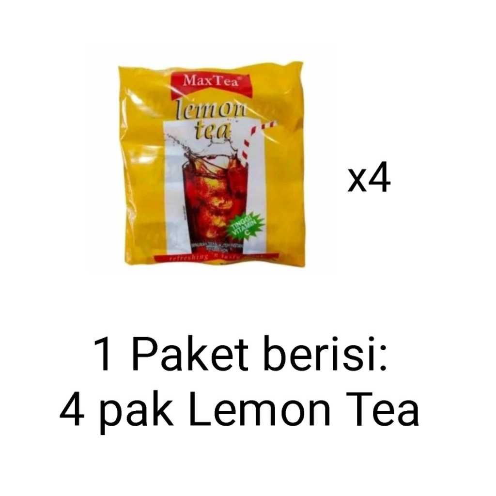 

Paket 4 pak Max Tea Lemon Tea 30schet x 25gr