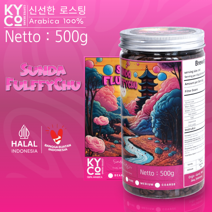 

Biji Kopi Arabika Sunda Fluffychu 500 gram - Specialty Coffee | Roast Beant | West Java Indonesia | Medium Roast | Kiyowo Coffee Roastery