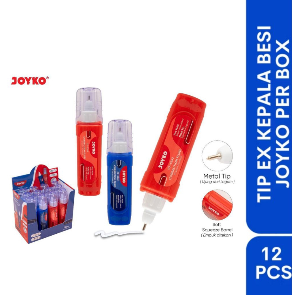 

Tip ex Corection Fluid Kepala Besi Joyko Harga Per Lusin 12pcs