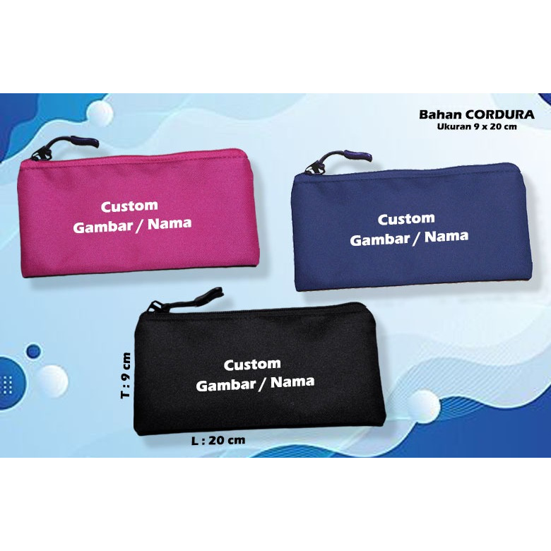 

Pouch Kotak Tempat Pencil Anak Laki Laki Perempuan Custom Gambar Logo Free Nama Sendiri Tempat kosmetik Serbaguna