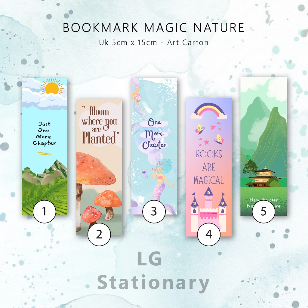 

Pembatas Buku Aesthetic Magic Nature / Bookmark 5 x 15 (Set)