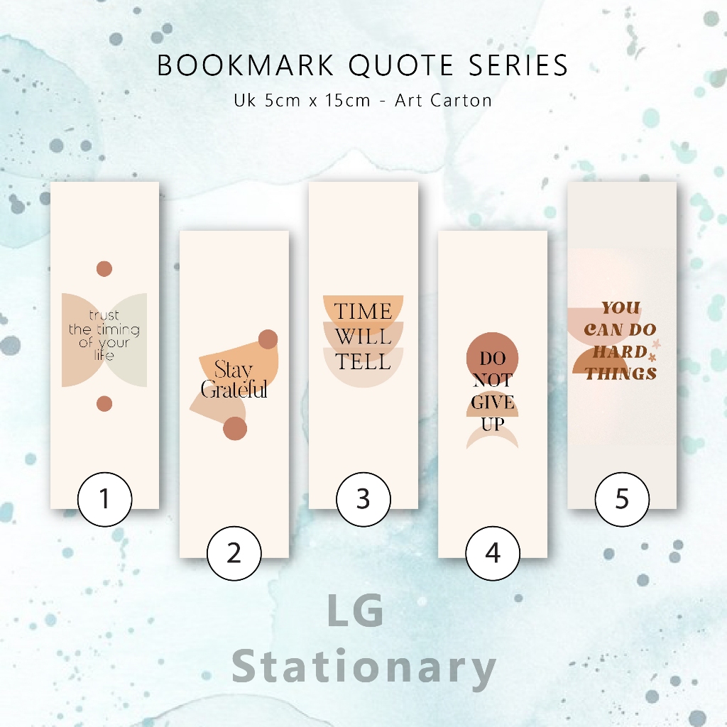 

Pembatas Buku Aesthetic Quote Series / Bookmark 5 x 15 (Set)