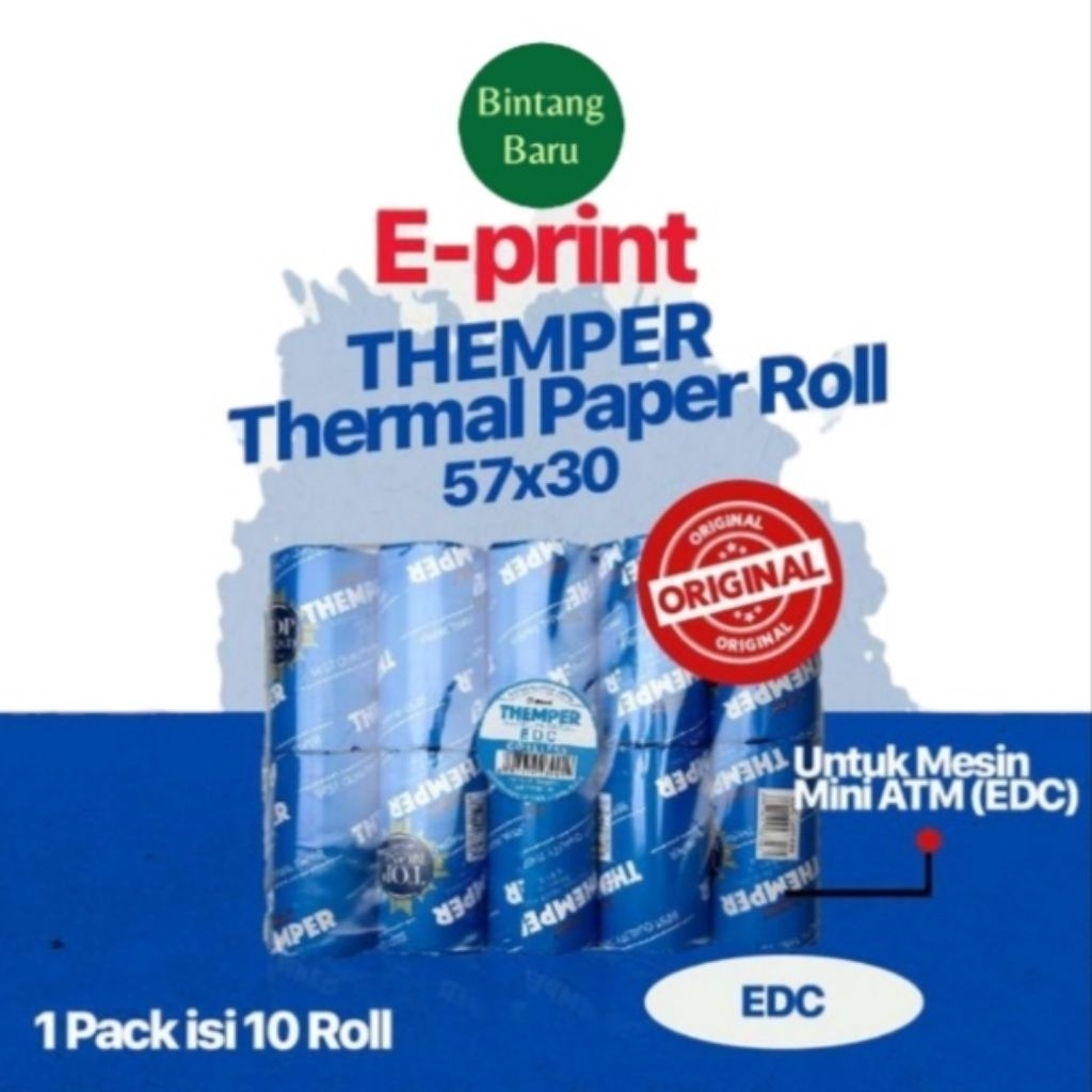 

Kertas Thermal Struk EprintThemper 57x30 57x30 Themper Eprint 57x30 | Blueprint 57x30 || Printech 57x30 || Otani |