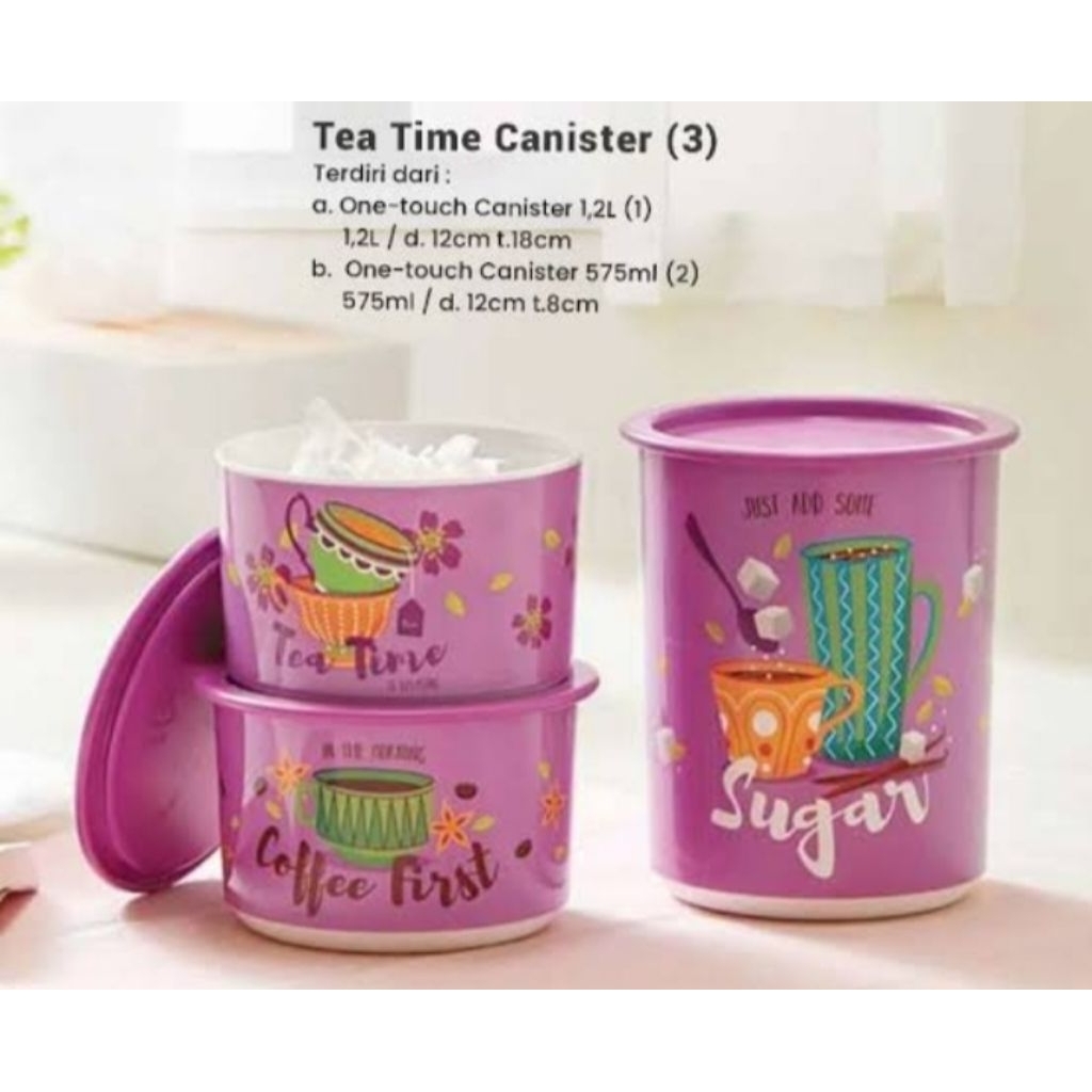 Set toples tupperware tea time canister