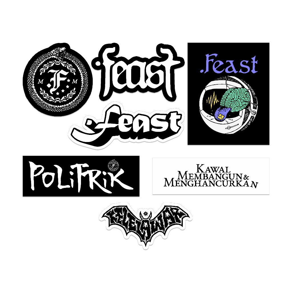 

.Feast - Sticker Satuan | Stiker Band | Sticker Vinyl | Stiker Helm | Stiker Tumbler | Stiker Feast | Stiker Glossy