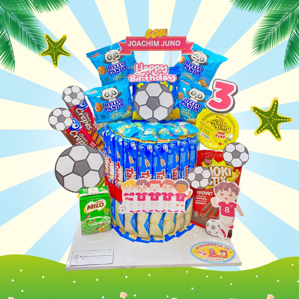 

Ready Instan Snack tower Hampers hadiah kue ulang tahun anak