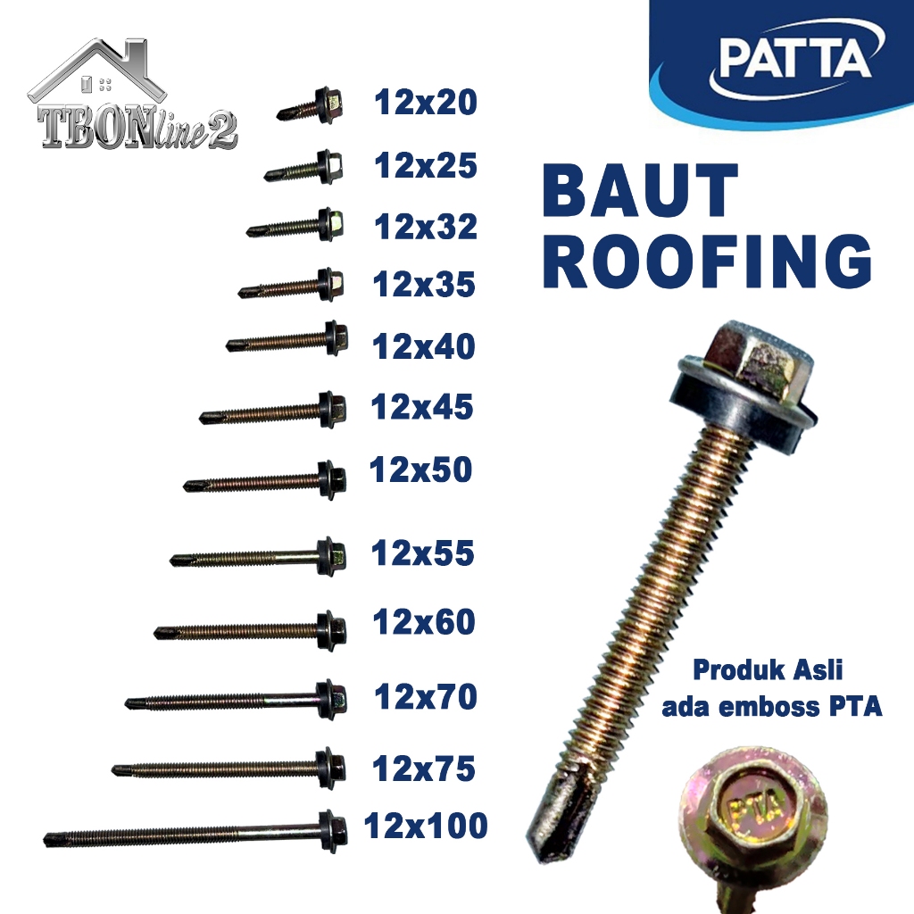 BAUT PTA / PATTA ROOFING ATAP 12X20 12X25 12X32 12X35 12X40 12X45 12X50 12X55 12X60 12X70 12X75 12X1