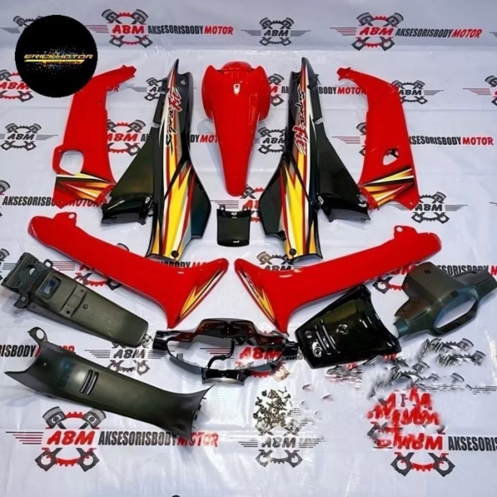 TERMURAH cover body fullset Supra fit lama 100 CC Supra fit lama old merah hitam all warna