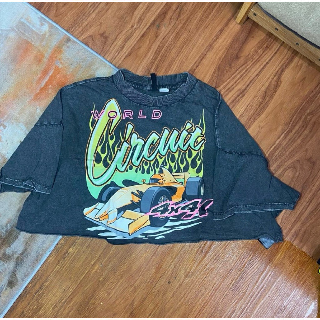 preloved hnm hm h&m croptop tanktop bra sweater sweatshirt green grey racer yellow