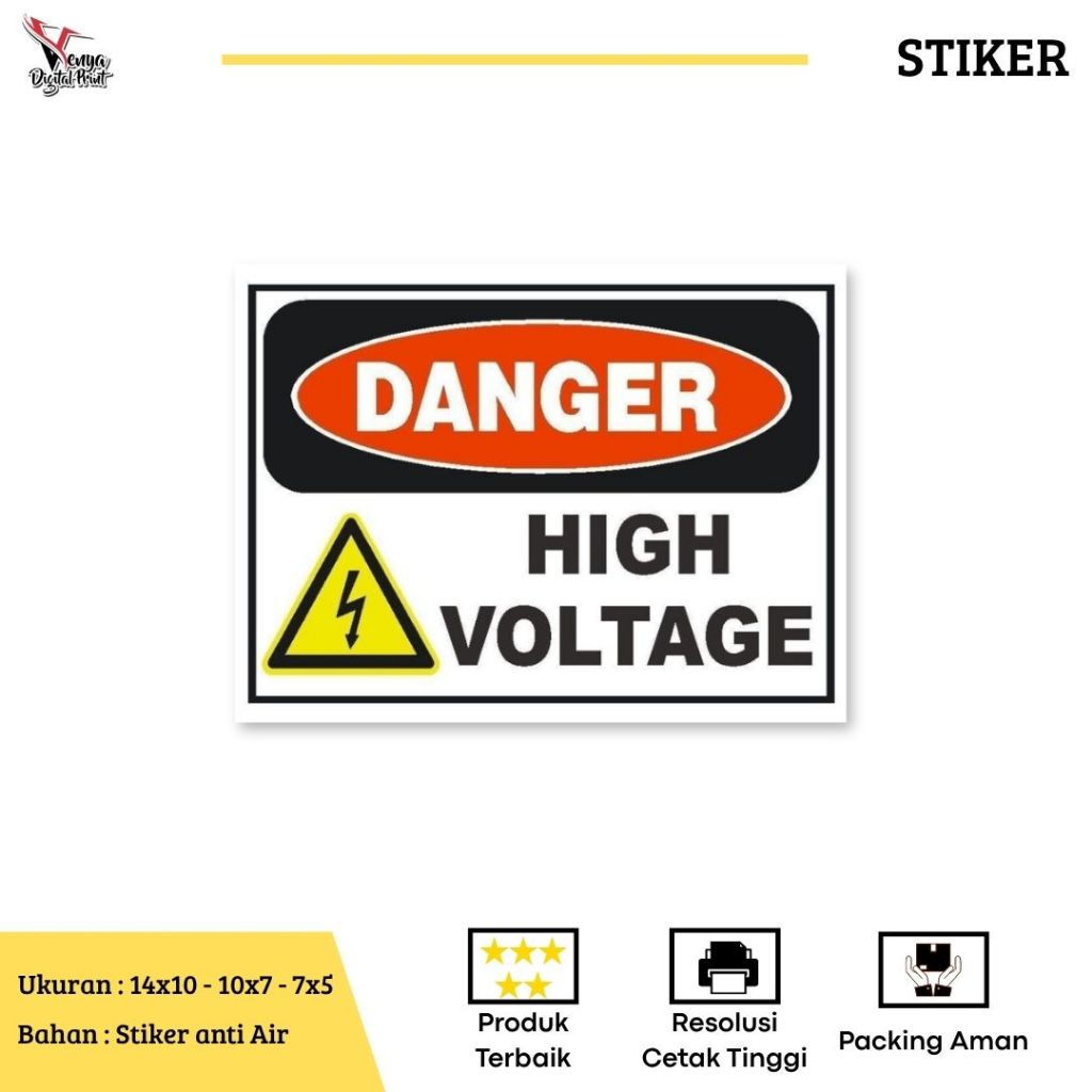 

Stiker Sign High Voltage Electrical Equipment Stiker / Stiker High Voltage / Stiker K3