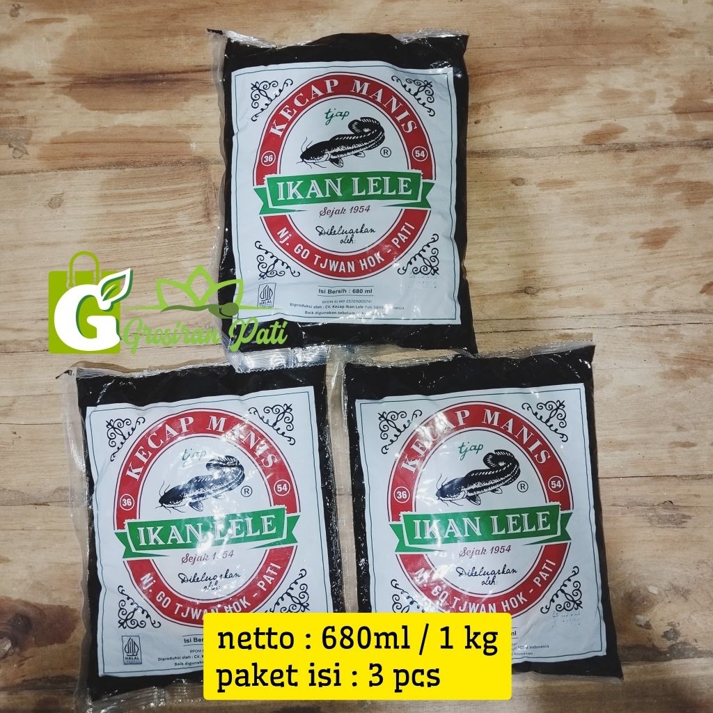 

kecap lele 680ml / 1 kg paket isi 3 pcs