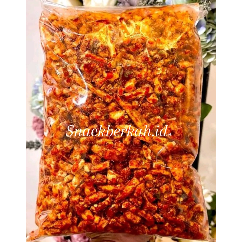 

Basreng pedas daun jeruk cemilan pedas snack viral bandung kemasan 500gr