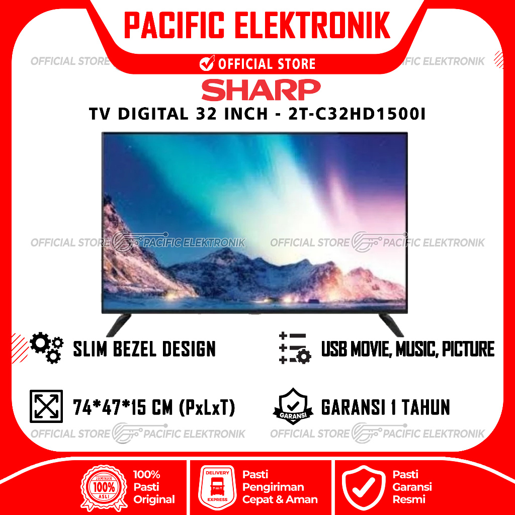 TV LED Sharp Digital 32inch 2T-C32HD1500i / 32HD1500i / 32HD