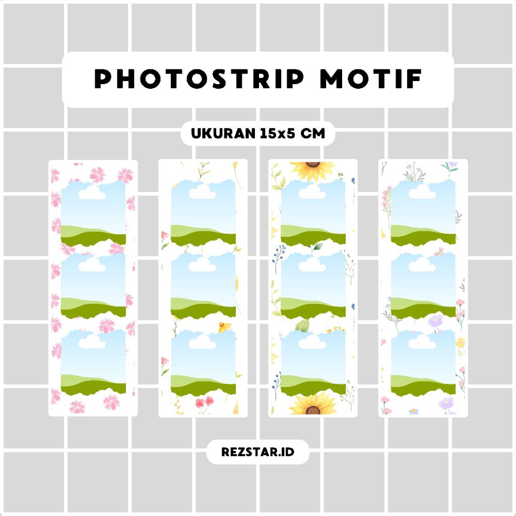Photostrip Glossy Motif Bunga