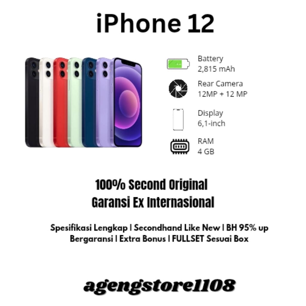 IPHONE 12 SECOND ORIGINAL FULLSET