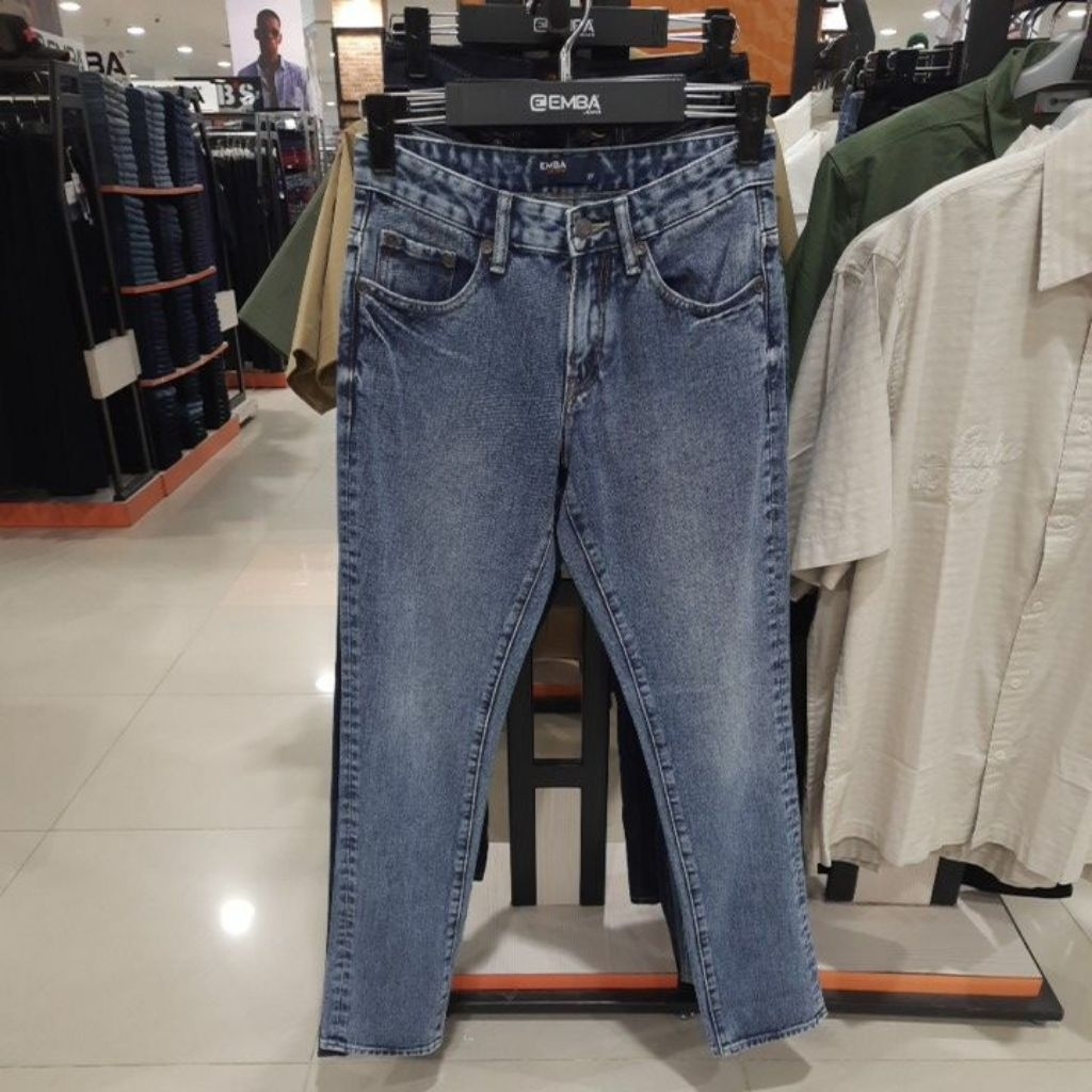 EMBA JEANS CELANA DENIM PANJANG PRIA STEADY JIM REGULAR ORIGINAL MATAHARI 616069