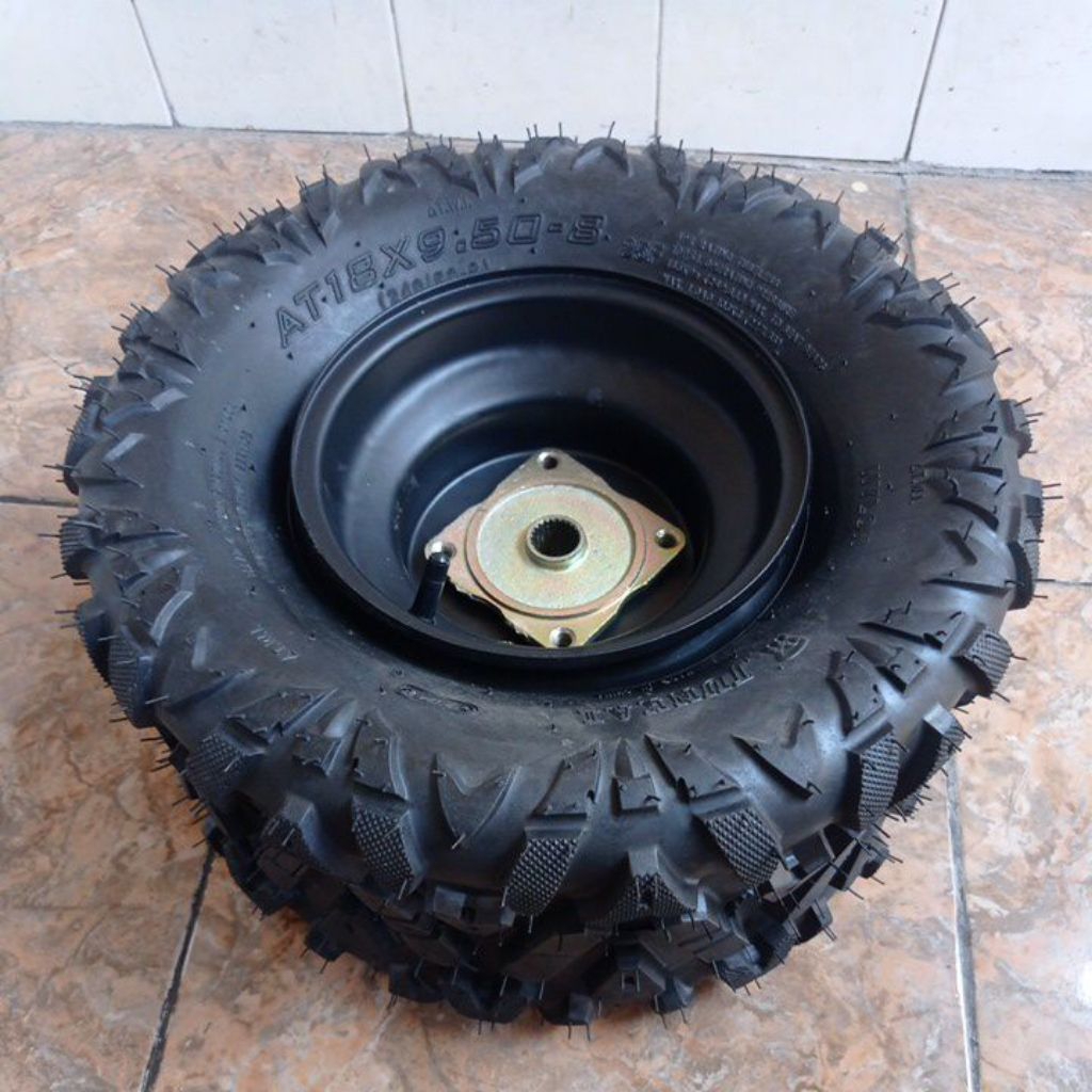 Ban ATV ring 8 belakang set velg + nap roda baut 4