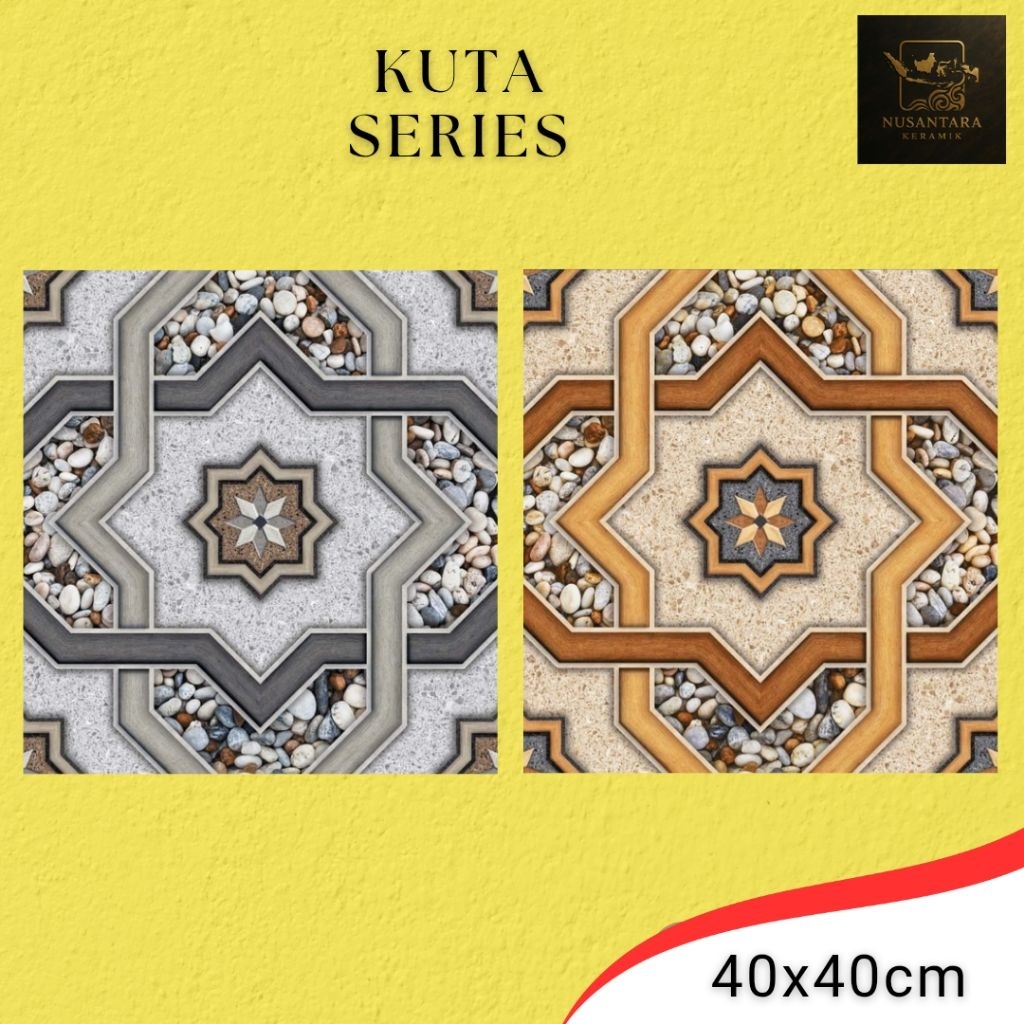 Keramik Lantai Kobin First Grade Rustic/Kasar Ukuran 40x40 Kuta Series