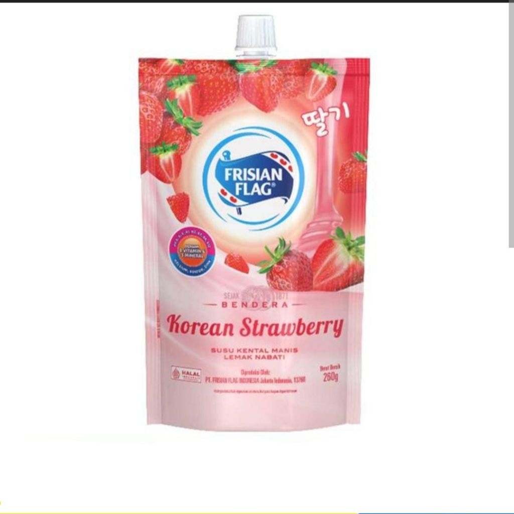 

Frisian flag korean strawberry susu bendera 260g