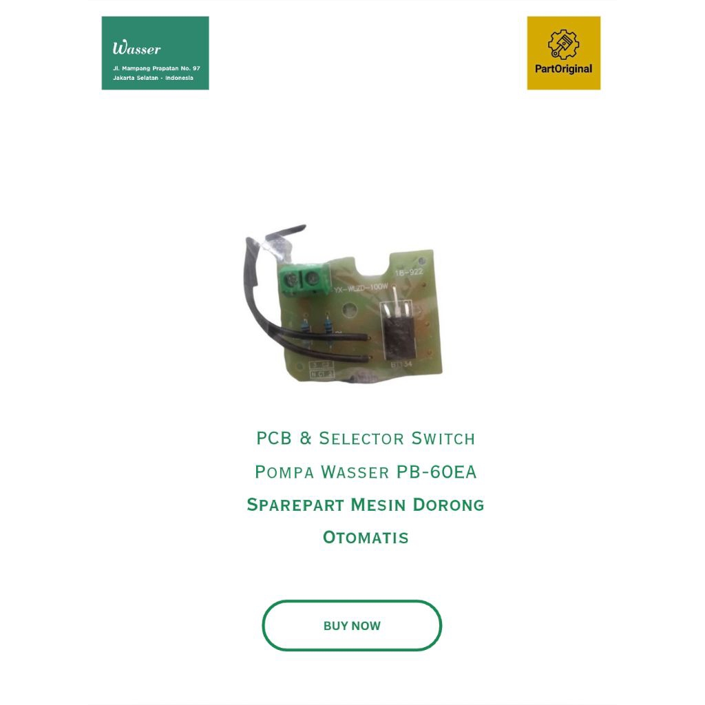 PCB Pompa Wasser PB-60EA - Sparepart Mesin Dorong Otomatis