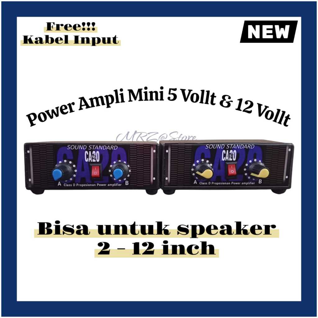 power ampli mini sound system 5 & 12 vollt - sound miniatur amplifier 2 chanel free kabel input