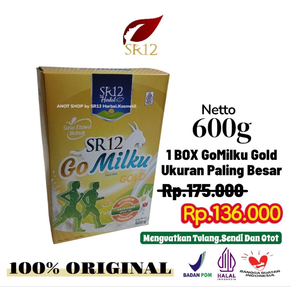 

Susu Kambing Etawa SR12 Go Milku Gold Asli Box 600g