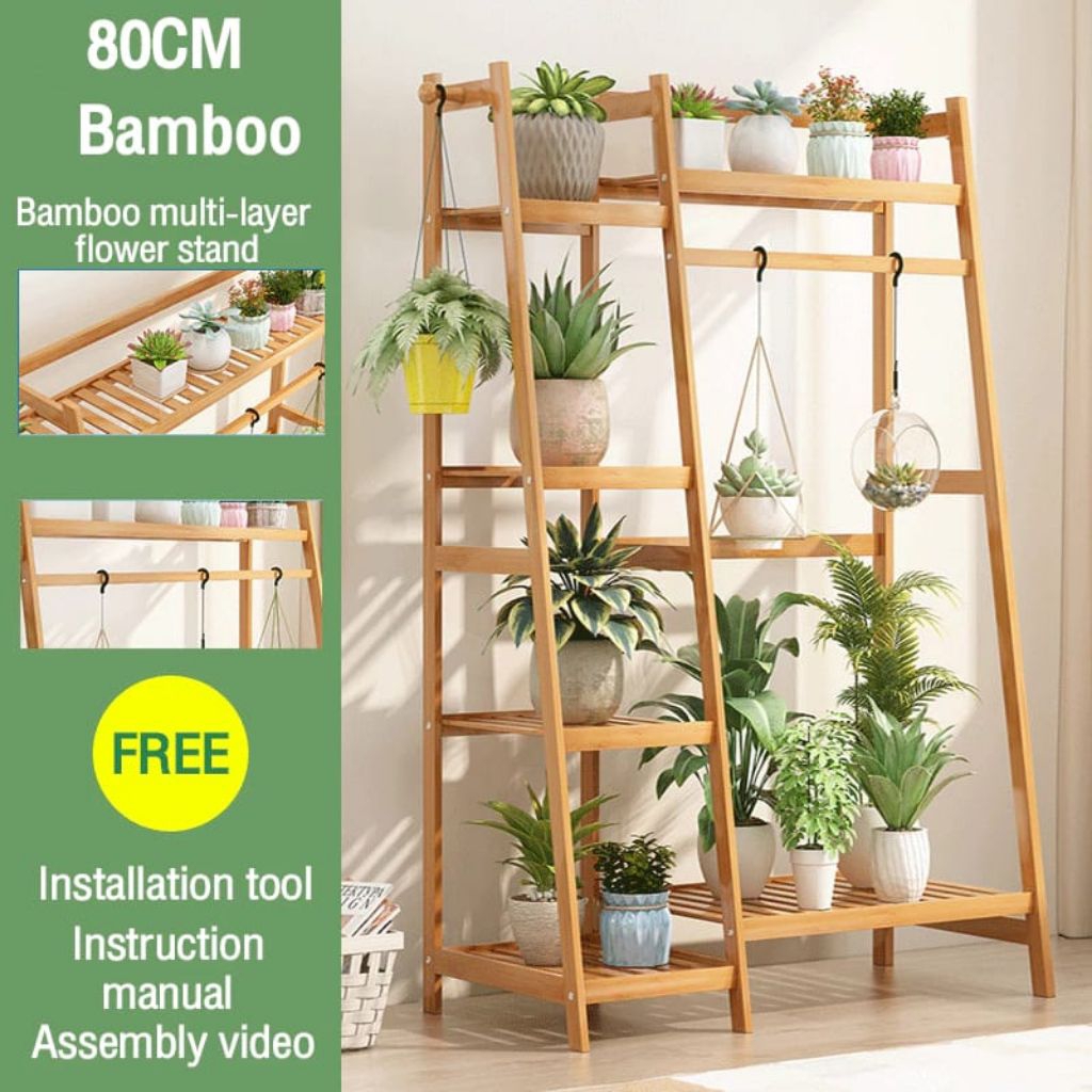 Rak Pot Bunga Rak Bunga Rak Tanaman Rak Bunga Kayu Rak Tanaman Outdoor Rak Tanaman Susun Dinding Tem