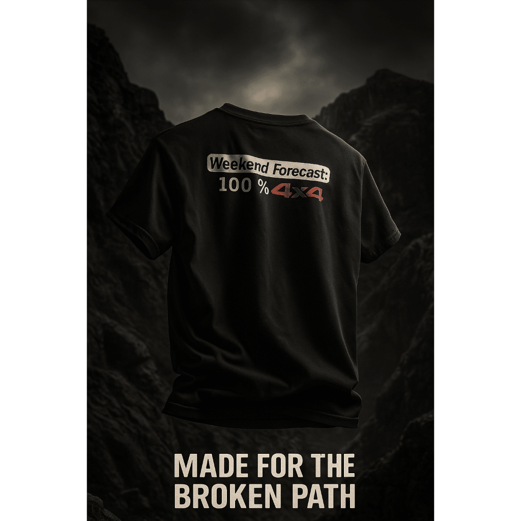 Kaos Pria Katun Premium Offroad RUSKAL FORECAST4X4 | T-Shirt Offroad Weekend Forecast : 100% 4x4 Jum