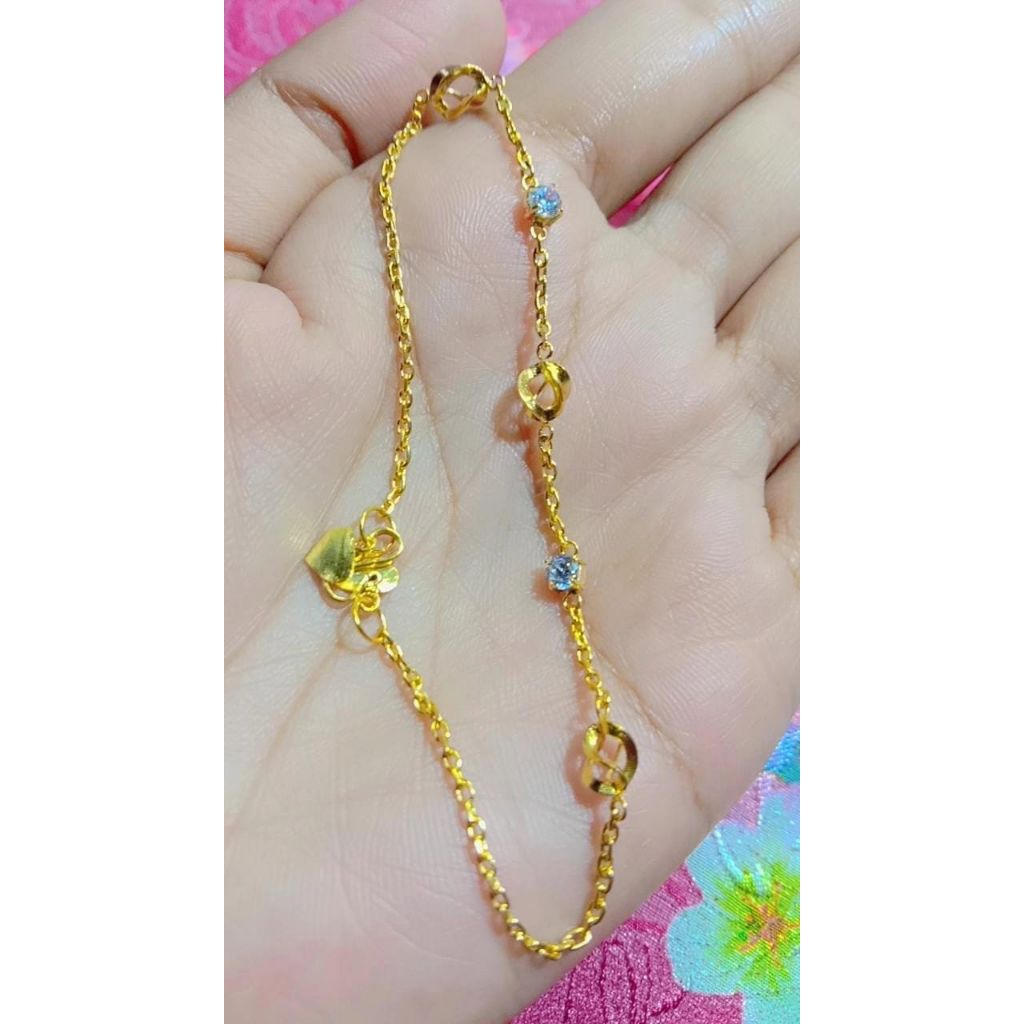 Gelang Emas Muda/ Gelang Emas 2 Gram/ Gelang  Emas Bola Permata